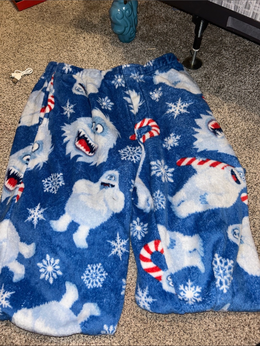 Woman’s Blue Holiday Yeti Plush Pajama Pants